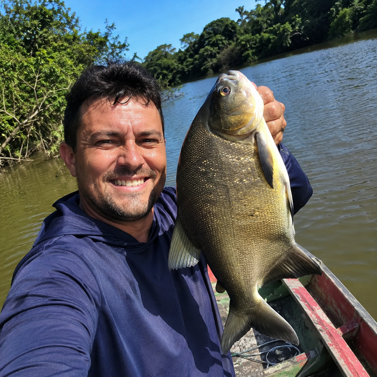 Carlos Henrique com pacu 4kg
